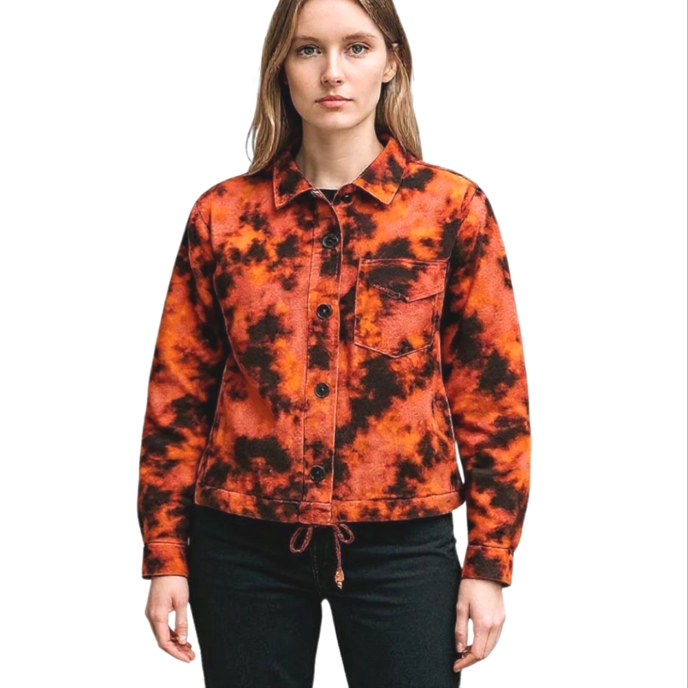 NWT Rebecca Minkoff Tie-Dye Satin Blouse Size Medium Petite